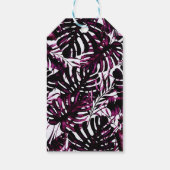 ブルガンディワイントロピカルパーム葉ズシ結婚ック ギフトタグ (裏面)