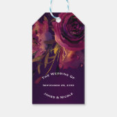 ブルガンディワインフローラバラパープエレガントル ギフトタグ (裏面)