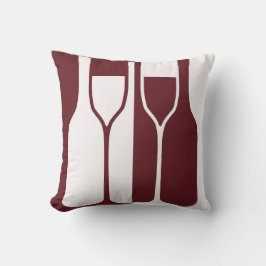 ブルガンディワインボトル抽象芸術装飾用クッション クッション