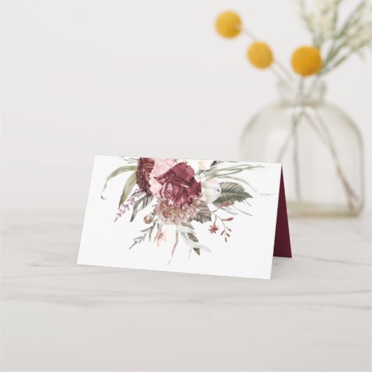 ブルガンディワインワイルドフラワー座席表 プレイスカード (裏面)