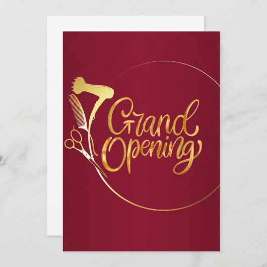 ブルガンディワイン&ゴールデン美しいサロングランドオープニング 招待状 (正面/裏面)