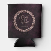 ブルガンディワイン&バラ金ゴールド結婚ズメイド・オブ・オーナー（花嫁付き添い人） 缶クーラー (正面)