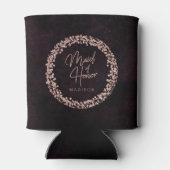 ブルガンディワイン&バラ金ゴールド結婚ズメイド・オブ・オーナー（花嫁付き添い人） 缶クーラー (裏面)