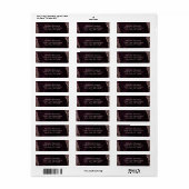 ブルガンディワイン&バラ金ゴールド結婚ズ差出人住所 ラベル (フルシート)