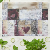 ブルガンディヴァレンティーズデザイン11 キッチンタオル (折り畳み)