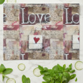 ブルガンディヴァレンティーズデザイン12 キッチンタオル (折り畳み)