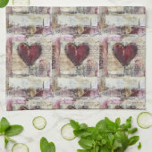 ブルガンディヴァレンティーズデザイン1 キッチンタオル (折り畳み)