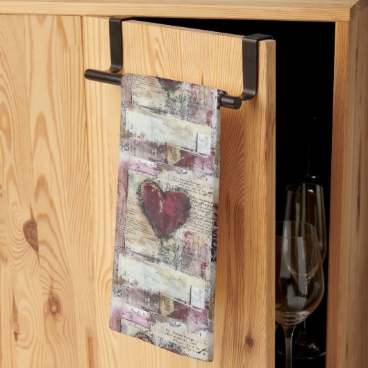 ブルガンディヴァレンティーズデザイン1 キッチンタオル (三つ折り)