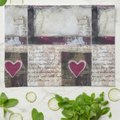 ブルガンディヴァレンティーズデザイン3 キッチンタオル (折り畳み)