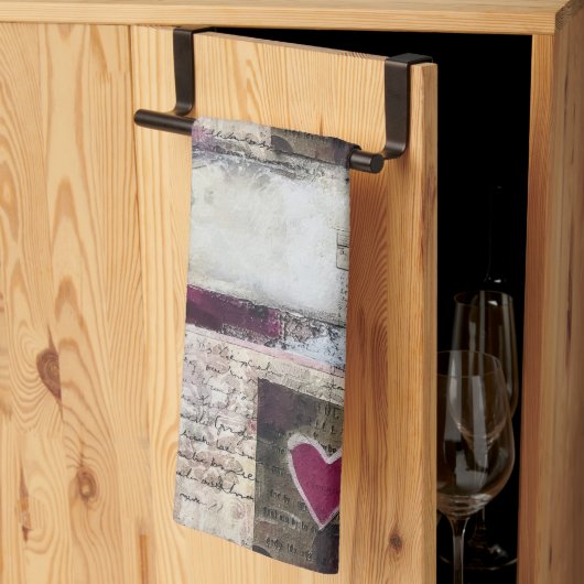 ブルガンディヴァレンティーズデザイン3 キッチンタオル (三つ折り)