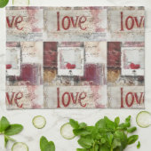 ブルガンディヴァレンティーズデザイン4 キッチンタオル (折り畳み)