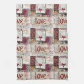 ブルガンディヴァレンティーズデザイン4 キッチンタオル (縦)