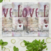 ブルガンディヴァレンティーズデザイン5 キッチンタオル (折り畳み)