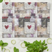 ブルガンディヴァレンティーズデザイン6 キッチンタオル (折り畳み)