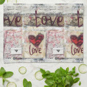 ブルガンディヴァレンティーズデザイン7 キッチンタオル (折り畳み)