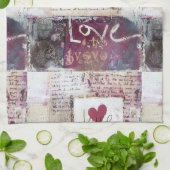 ブルガンディヴァレンティーズデザイン8 キッチンタオル (折り畳み)