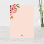 ブルガンディーとピーチの花束 母の日 箔グリーティングカード (裏面)