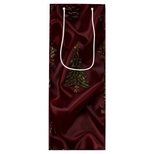 ブルガンディークリスタルのクリスマス ワインギフトバッグ (正面)
