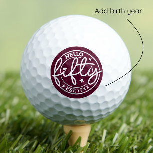 ブルガンディーハローフィフティ50誕生日 ゴルフボール