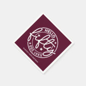 ブルガンディーハローフィフティ50誕生日 スタンダードカクテルナプキン (角)