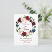 ブルガンディーブルーフローラリース保存日 案内ポストカード (スタンド正面)