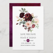 ブルガンディーベリーと赤面結婚フローラ セーブザデート (正面/裏面)