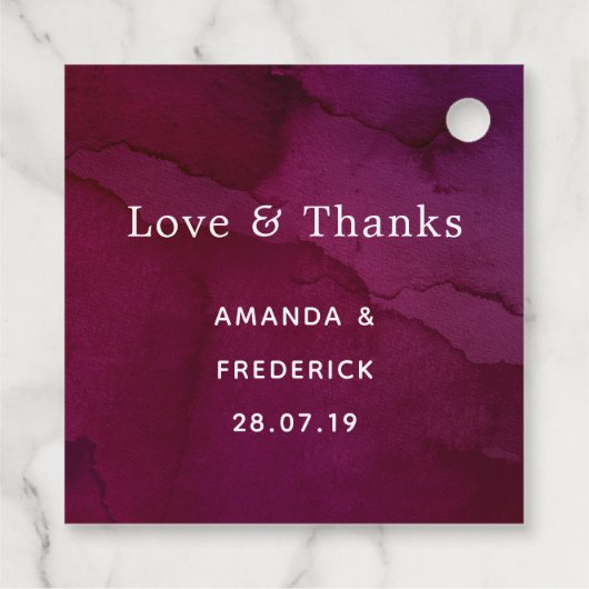 ブルガンディーベリーと赤面結婚フローラ フェイバータグ (裏面)