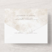 ブルガンディーラスト秋結婚フローラの詳細RSVP オールインワン招待状 (裏面)