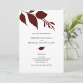 ブルガンディーリーフ結婚式招待状 招待状 (スタンド正面)