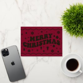 ブルガンディーレトログルービーメリークリスマス 箔シーズンカード