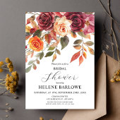 ブルガンディ素朴オレンジボホエレガントブライダルシャワー 招待状