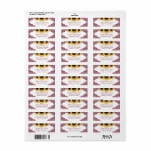 ブルガンディ素朴シックひまわり差出人住所 ラベル (フルシート)