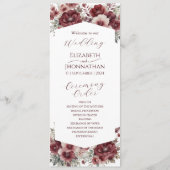 ブルガンディ素朴マルサラフローラ水結婚色の プログラム (正面)