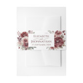 ブルガンディ素朴マルサラフローラ水結婚色の 招待状ベリーバンド (正面例)