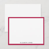 ブルガンディ赤シンプルシモダンッククラシックミニマリスト ノートカード (正面/裏面)