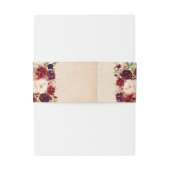 ブルガンディ赤フローラ素朴ボホバーラップ結婚ズ 招待状ベリーバンド (裏面例)