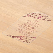 ブルガンディ雪の結晶ウィンターキンセアニラ アクリル招待状 (レイダウン)