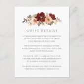 ブルガンディ&ピーチフローラ結婚ズゲスト詳細 エンクロージャーカード (正面)