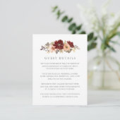 ブルガンディ&ピーチフローラ結婚ズゲスト詳細 エンクロージャーカード (スタンド正面)