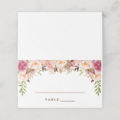 ブルガンディ・マルサラ赤面ボホ結婚のエスコートカード プレイスカード (外部開封)