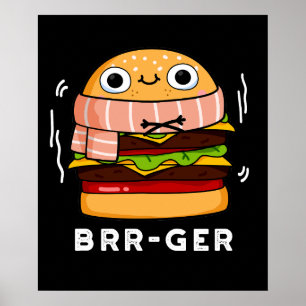 ブルガー冷凍おもしろいバーガープンダークBG ポスター
