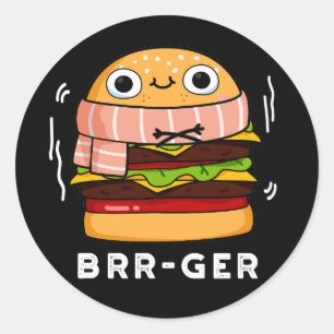 ブルガー冷凍おもしろいバーガープンダークBG ラウンドシール
