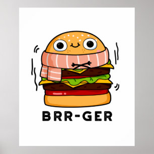 ブルガー冷凍おもしろいバーガープン ポスター