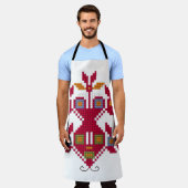 ブルガ伝統的リアのモチーフ エプロン (着用した状態)