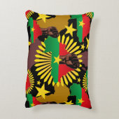 ブルキナファソの地図、国旗と革命拳 アクセントクッション (裏面(縦))