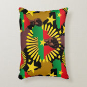 ブルキナファソの地図、国旗と革命拳 アクセントクッション (正面(垂直))