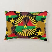 ブルキナファソの地図、国旗と革命拳 アクセントクッション (裏面)