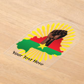 ブルキナファソの地図、国旗と革命拳 アクリル招待状 (レイダウン)