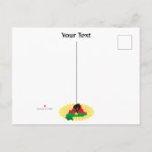 ブルキナファソの地図、国旗と革命拳 インビテーションポストカード (裏面)