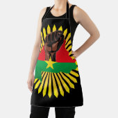 ブルキナファソの地図、国旗と革命拳 エプロン (インサイチュ)